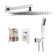 12 in Brushed Nickel Shower Faucet Combo Set Rainfall System With Handheld Spray