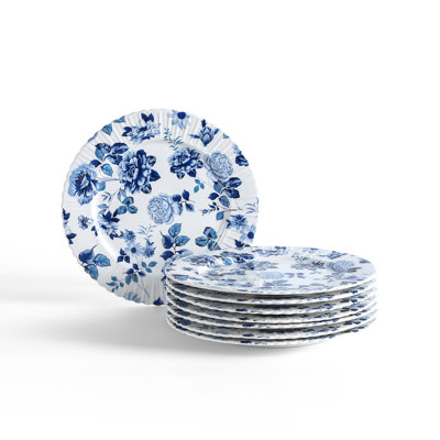 Ensemble d'assiettes à salade Stone Lain Fiore 8 pièces New Bone China
