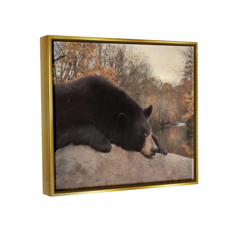«Resting Bear Autumn Foliage Lake Floater», art mural par Lori Deiter, H 17 po x l 21 po x P 1,7 po