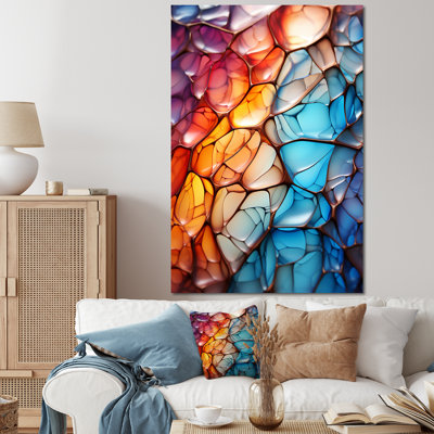 «Opalescent Abstract Fractal Glass relief III», impression d'art mural fractal