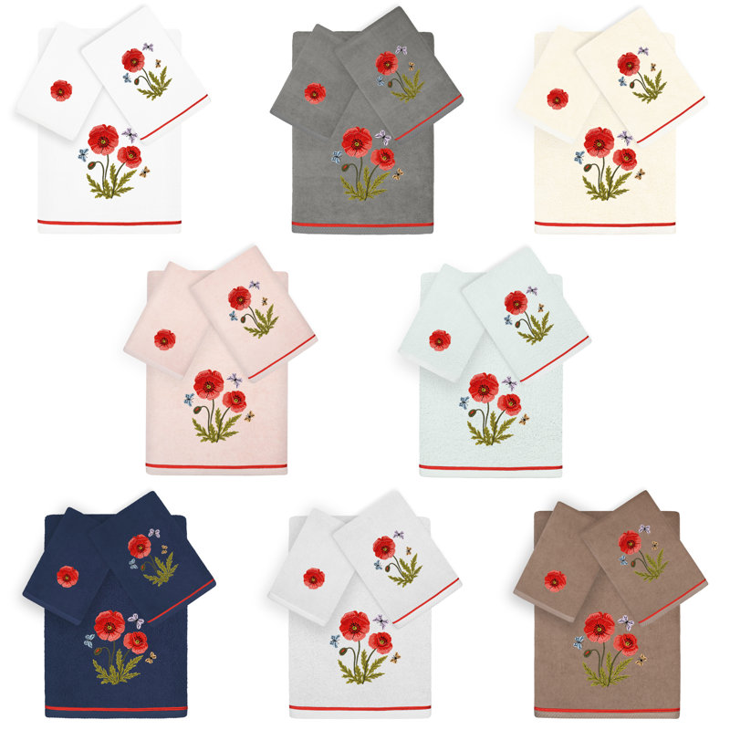 Ensemble de serviettes 3 pièces en coton turc, Blanc