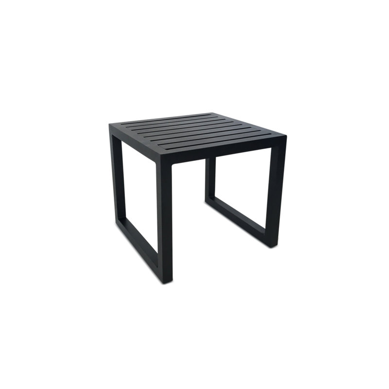 Imola Outdoor Square Side Table, Black