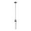 3" E26 Cylindrical Pendant Light, 12" Frosted Glass And Satin Brushed Black Finish-995474756-995474767