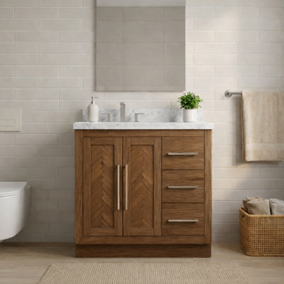 Vivian 36” Single Bath Vanity Set with Ceramic Undermount Sink