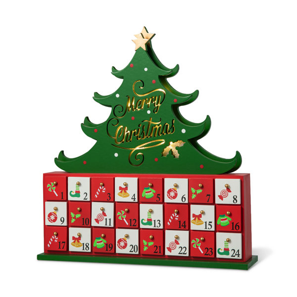 The Holiday Aisle® 15 25 quot H Lighted Wooden Christmas Tree Advent