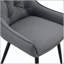 Ensemble de 2 chaises de salle à manger en similicuir gris foncé avec filet doré et pieds sablés noirs pour une élégance et un confort modernes
