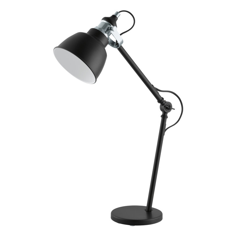 Lampe de table arquée noir mat/chrome 24,75 po Abubakary