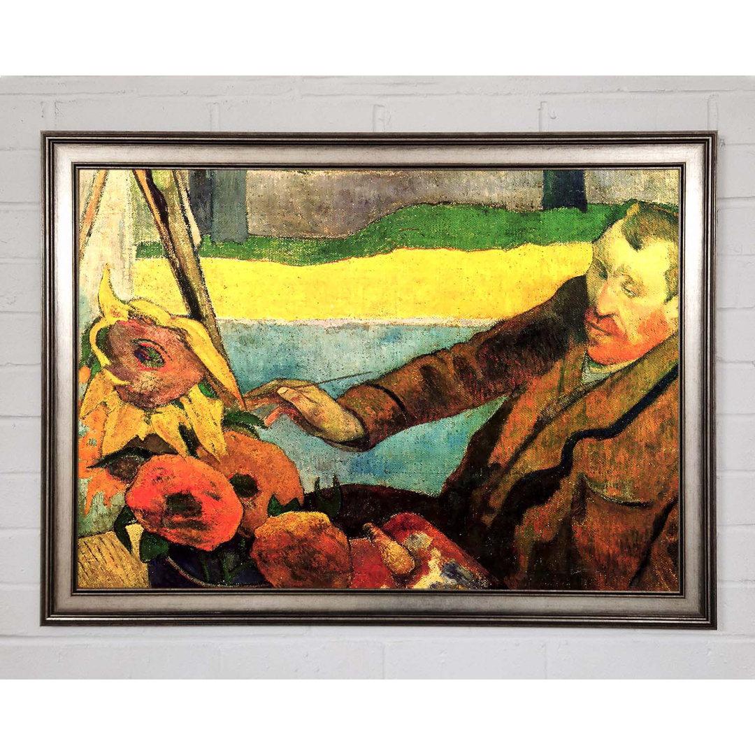 Gerahmtes Wandbild Van Gogh Painting Sunflowers von Paul Gauguin