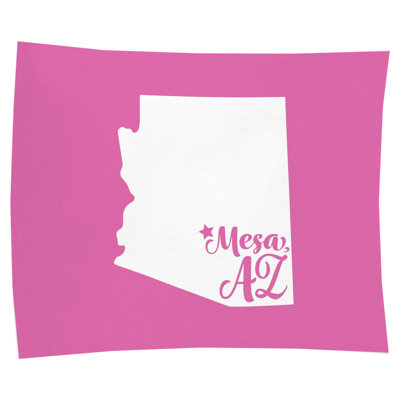 Home Sweet Mesa — Silhouette de l'État de l'Arizona — Peinture murale d'intérieur paysage
