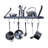 36" Solid Frame Bookshelf Wall Rack with Straight Arms & 8 Hooks