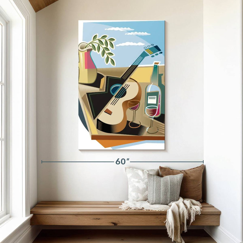 Abarca, guitare et vin, H 48 po x l 32 po