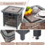 Square Metal Outdoor Side Table With Umbrella Hole , 55cm W 55cm D