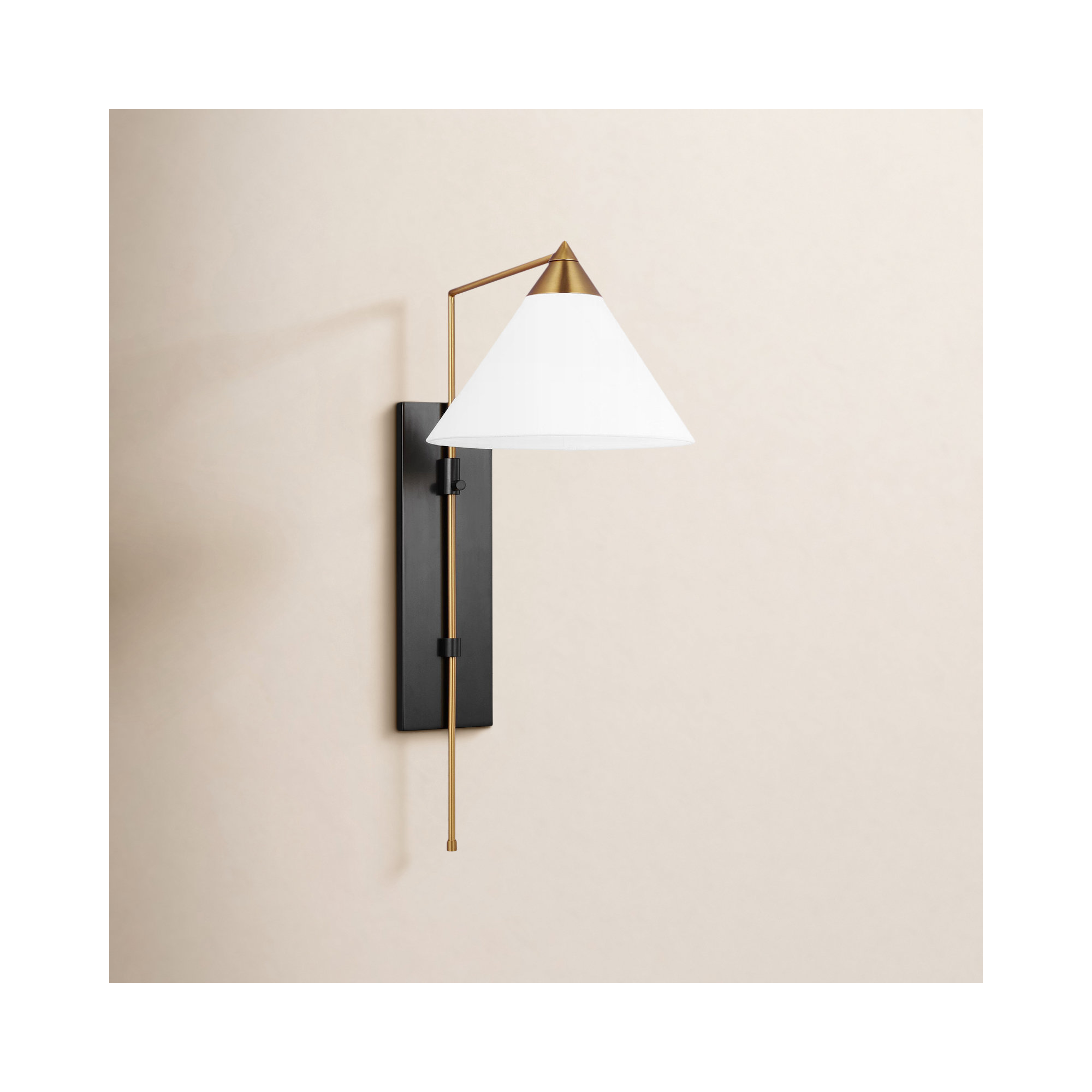 Raze Steel Adjustable Wall Sconce , Burnished Brass/Deep Bronze