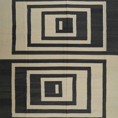 Tapis contemporain noir / beige