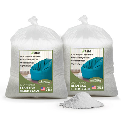 Bean Bag Refill Beads - 100% Recycled New Polystyrene Filler Beads for Lasting Support - Versatile Filling for DIY Projects