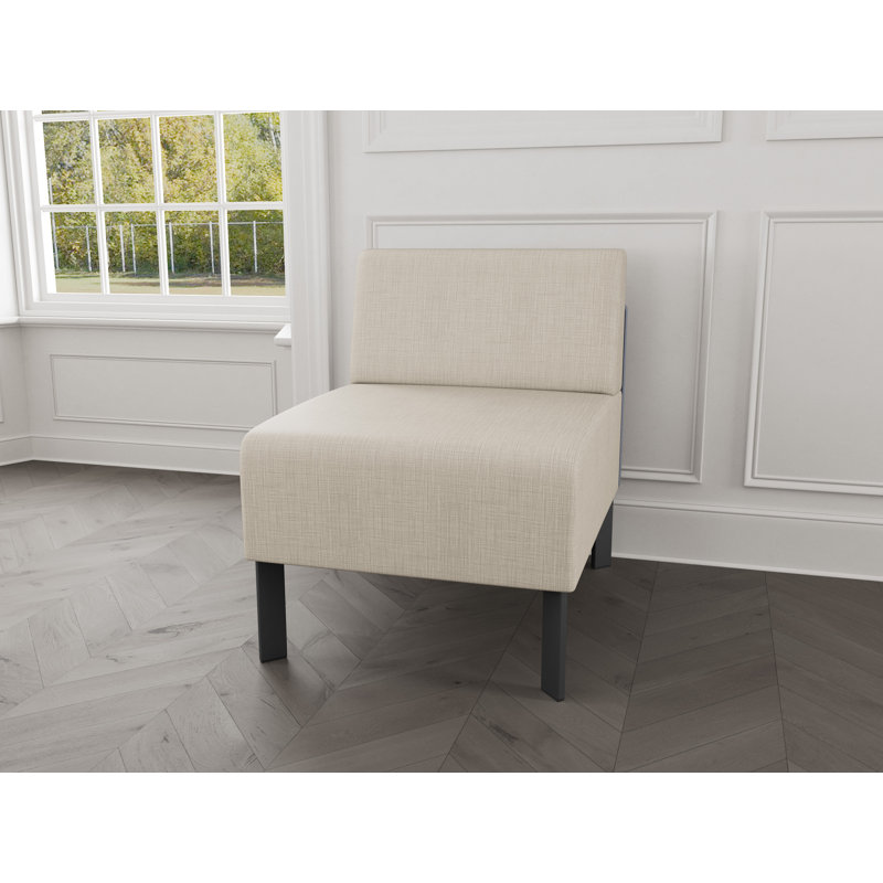 Chaise d'invité sans accoudoirs Luxe Lounge, Acier gris anthracite, Plot Line neutre