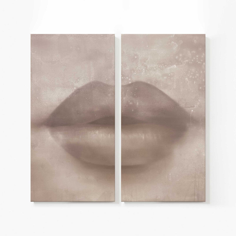 Baiser chuchoté brun | Impression sur toile 2 panneaux, H 48 po x l 48 po