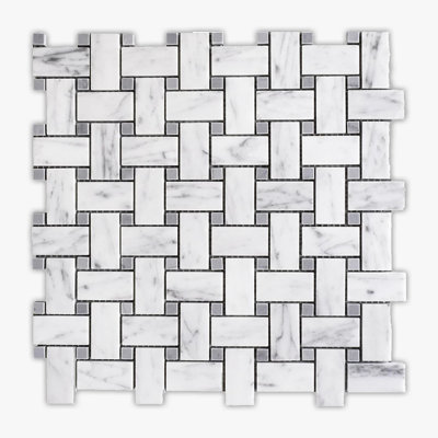 1" x 2" Marble Basketweave Mosaic Wall & Floor Tile
