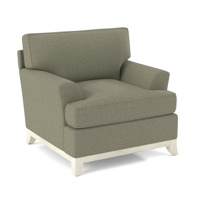 Oaks Way Armchair, Antique Frost White, Light Blue Performance Fabric; 0851-55