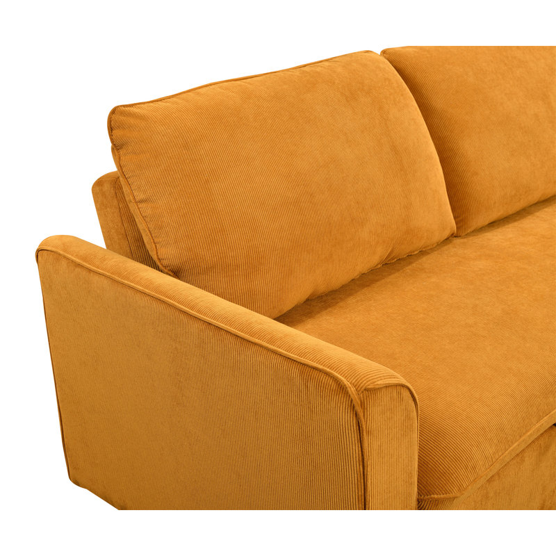 Canapé-lit convertible grand format à accoudoirs carrés de 78 po Tekeyla, Mélange de polyester jaune
