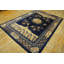 Hand Knotted Pile Wool Antique Blue Ivory Beige Cream White Rectangle 1920s Rug