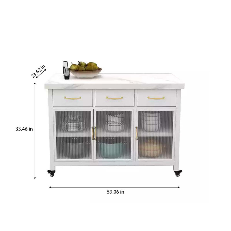 Open kitchen marble movable simple island