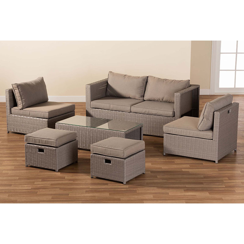 6 - Person Patio Conversation Sets with Cushions