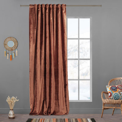 Blackout Thermal with Liner Extra Long & Extra Wide Shiny Velvet Decorative Curtain Panel
