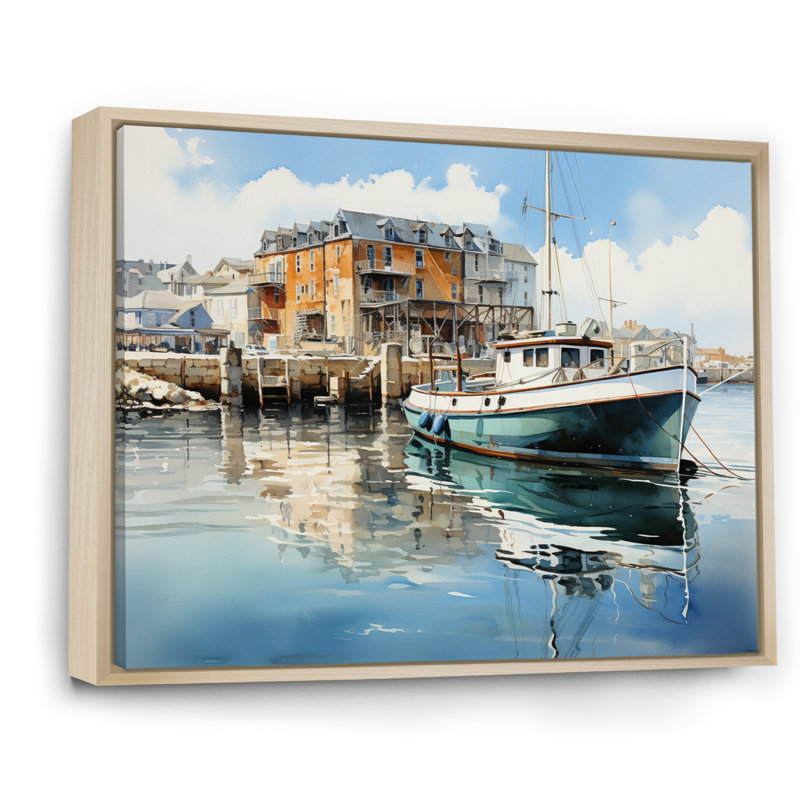 Port Harbor Reflections douzième, H 24 po x l 32 po, Cadre naturel flottant