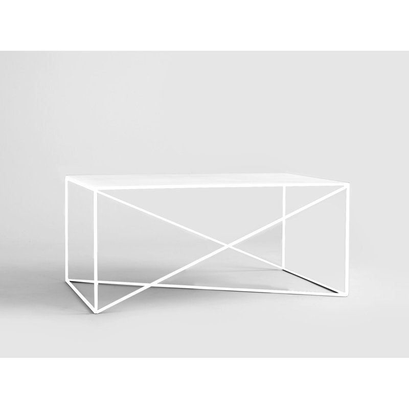 Quiana Frame Coffee Table, White, H45 x L100 x W60cm