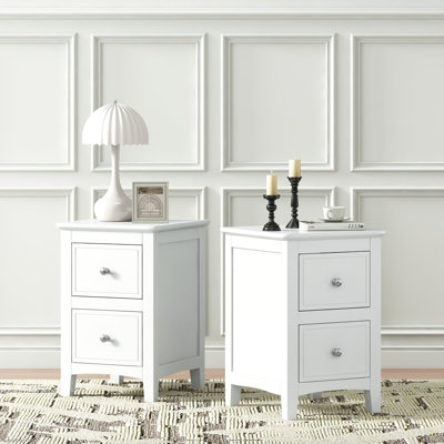 Modern Nightstand Set Of 2,Bed Side Table With 2 Drawers, End Side Table Double For Bedroom Living Room