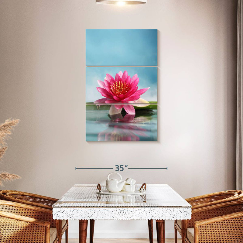 Kerrick Pink Lily And Bamboo, 45" H x 28" W