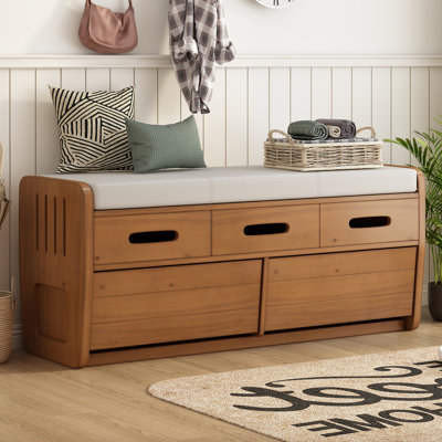 2-Drawer Storage Bench with Cushion