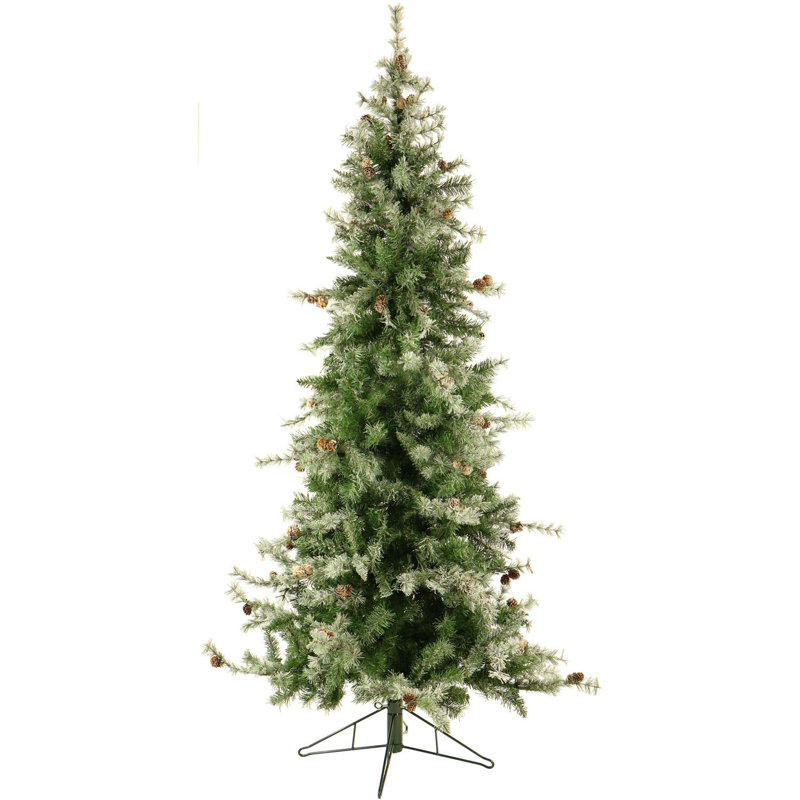 9-Foot Green and White Slim Fir Artificial Christmas Tree