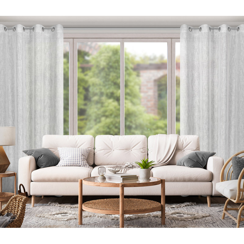 Kavya Semi -transparent Curtains Single Panel, White