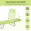 Chaise longue pliante verte avec dossier réglable à 6 positions