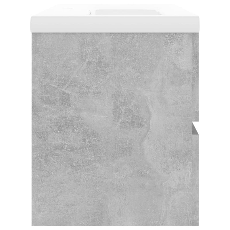 Ebern Designs Audri 900mm L x 385mm W Ceramic Rectangular Sink with Overflow, Concrete Grey