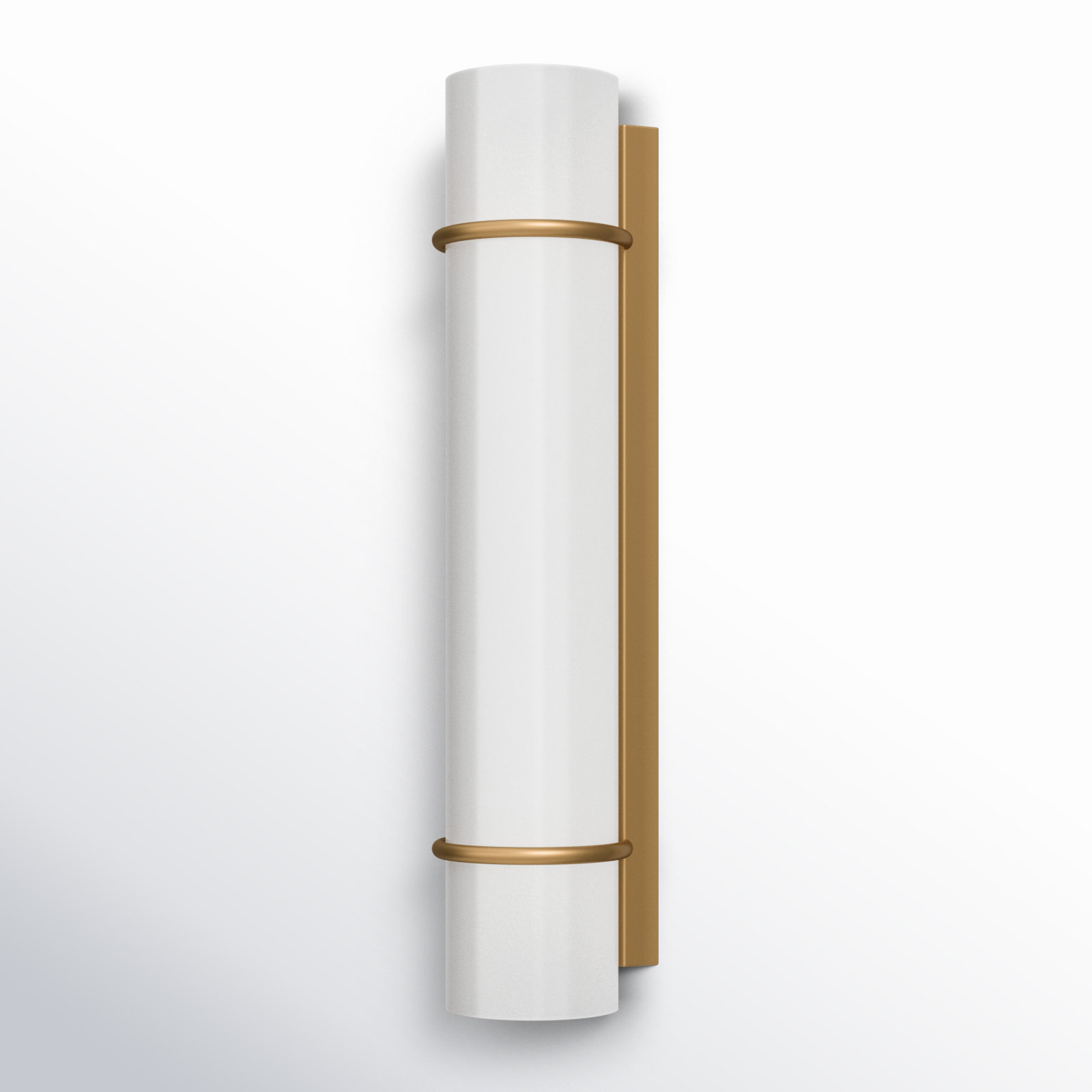 Romaine Single Transparent Dimmable LED Vanity Light, Brushed Brass
