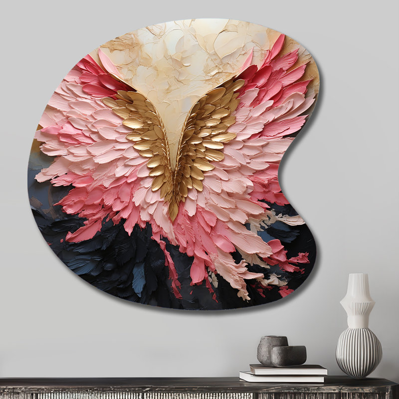 Oneil - "Abstract Spirals", impression murale en métal à forme unique, décoration murale asymétrique en métal rose
