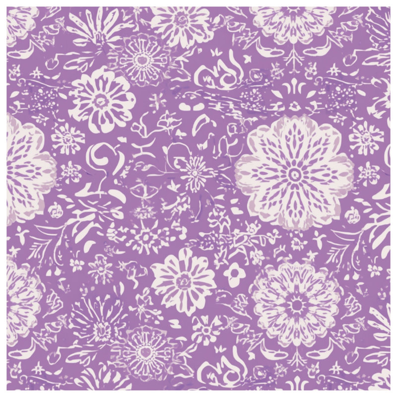 Purple Floral Pattern Blankets, 50in W x 60in H