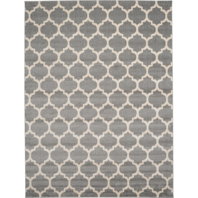 Tapis gris foncé / ivoire tissé à la machine Molly