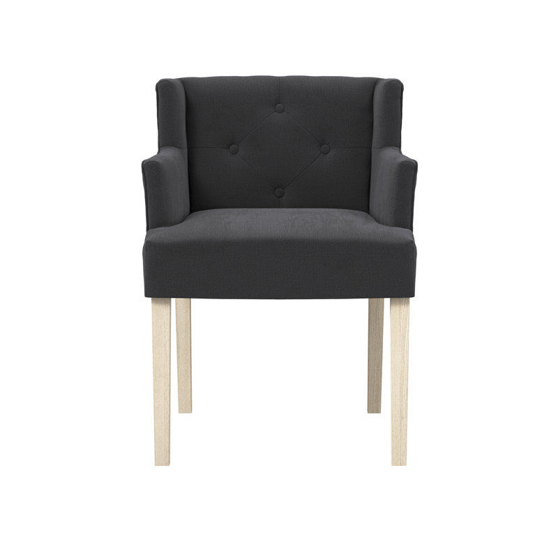 SHAY WINGED DINING CHAIR WITH ARMS, Anthracite