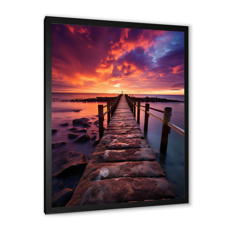 Impression sur toile Pier Twilight Retreat I sur toile, H 20 po x l 12 po x P 1 po, Cadre photo noir