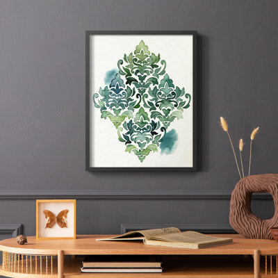 «Algae and Azule Motif I», reproduction encadrée - bois massif