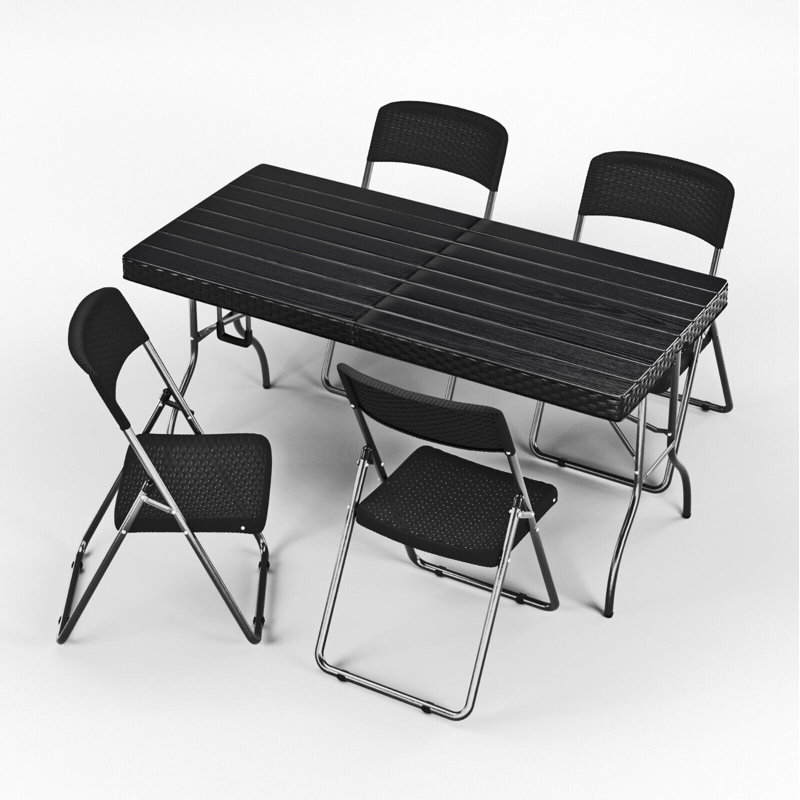 Enyeart 4 - Person Patio Dining Set with Rectangular Table