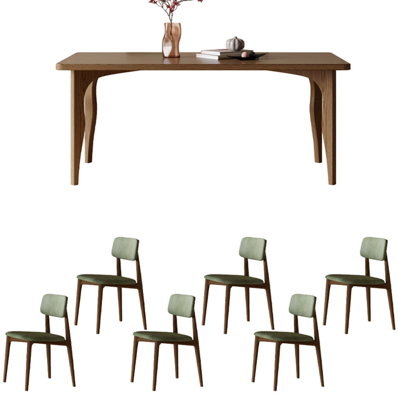 Solid wood simple dining table set, 29.53"H x 62.99"L x 31.5"W