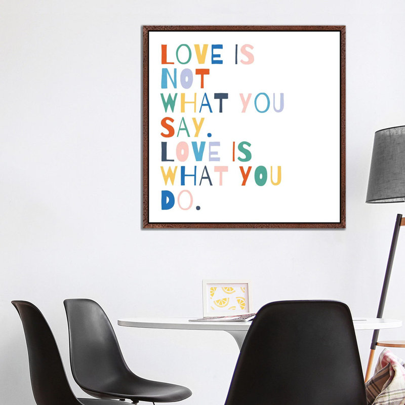 Rainbow Words I by Moira Hershey - Print on Canvas, Classic Brown Wood Framed, 93.98 cm H x 93.98 cm W