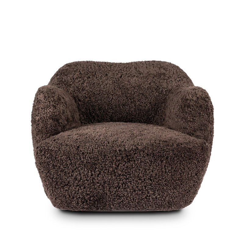 Alaska Upholstered Swivel Barrel Chair, Surrey Cocoa Velvet