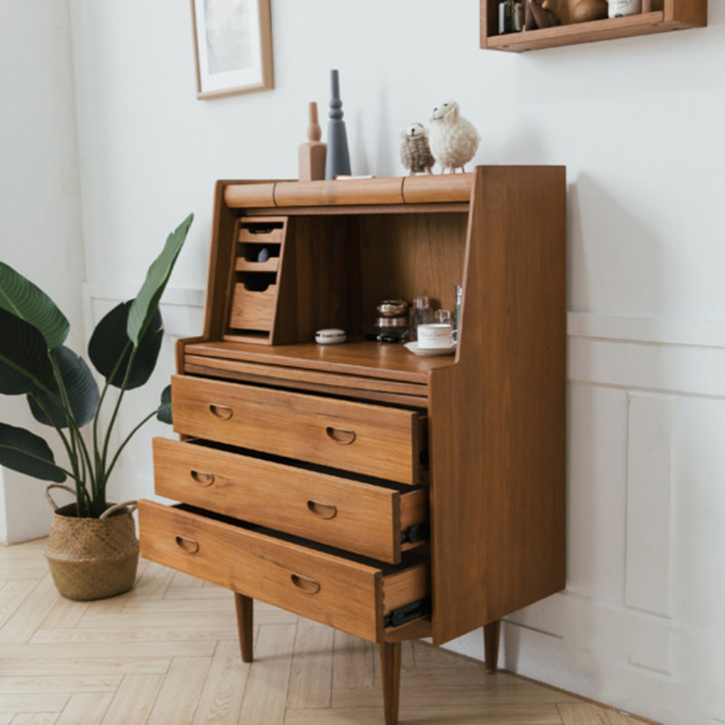 All Solid Wood Multi-Functional Dresser, Brown