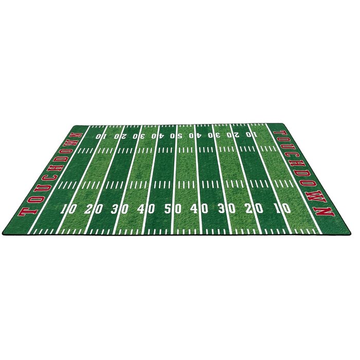 Kid Carpet Football Field Green/Red Area Rug & Reviews | Wayfair